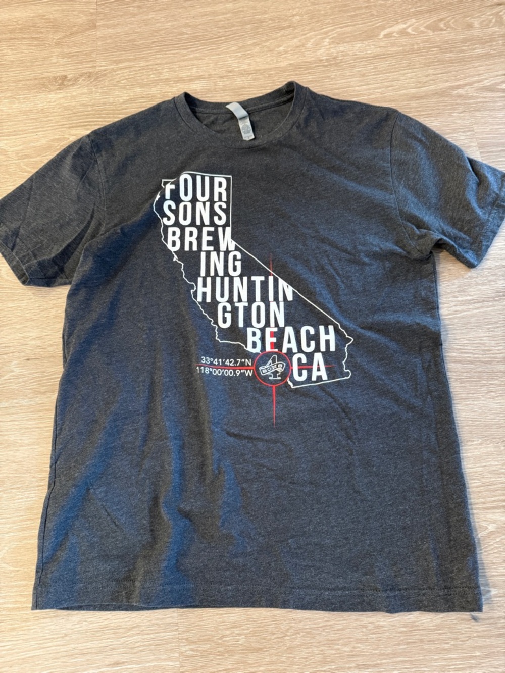 Four Sons Brewing California Tee Shirt -Orange County Huntington Beach